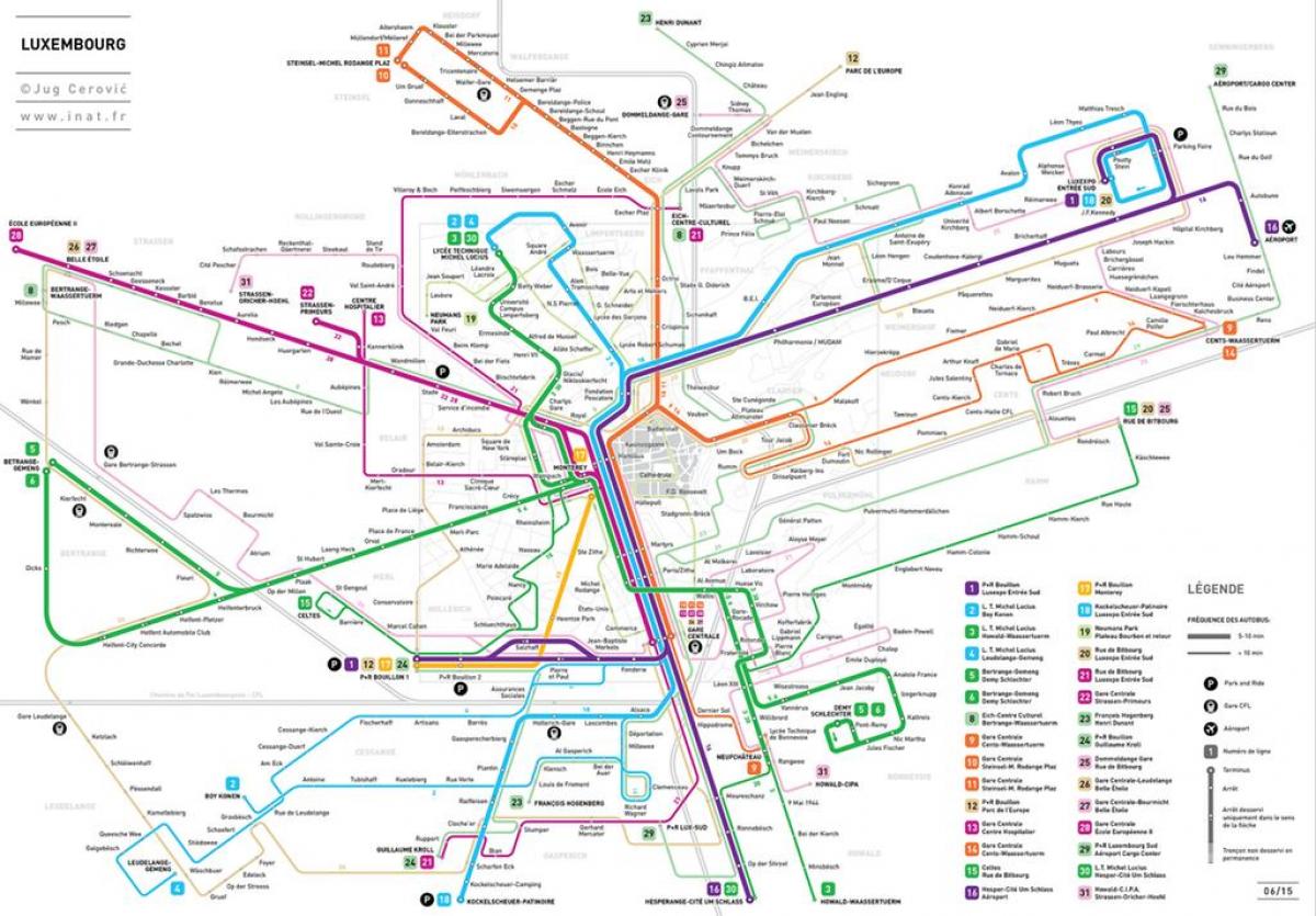 kaart van Luxemburg metro