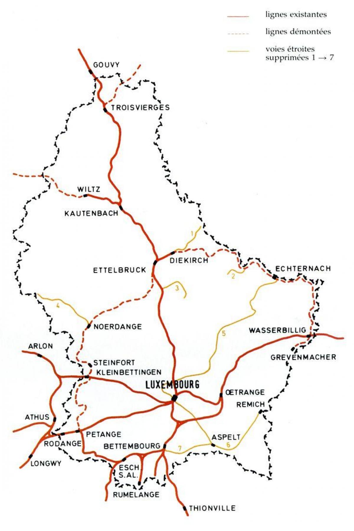 kaart van Luxemburg stasie