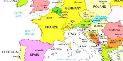 Kaart van europa wat Luxemburg